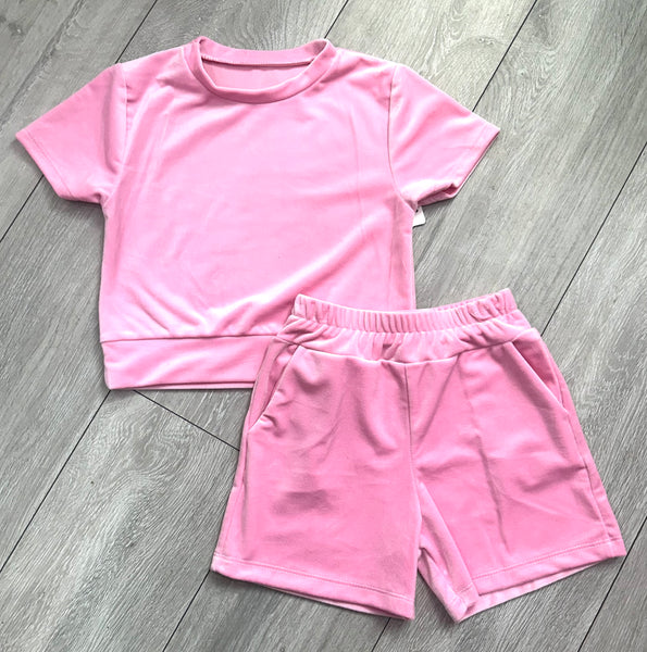 Pink Juicy Studded Shorts Set