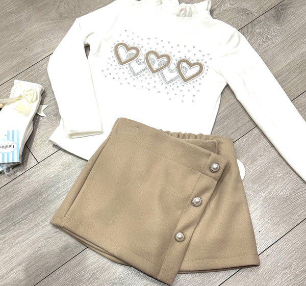 Beige Sakura Skort Set
