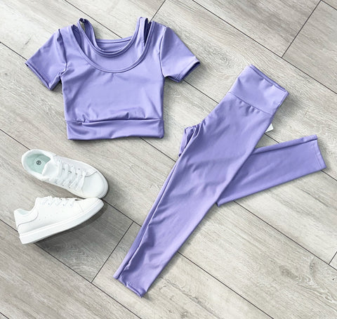 Purple Safira Gym Pants Set