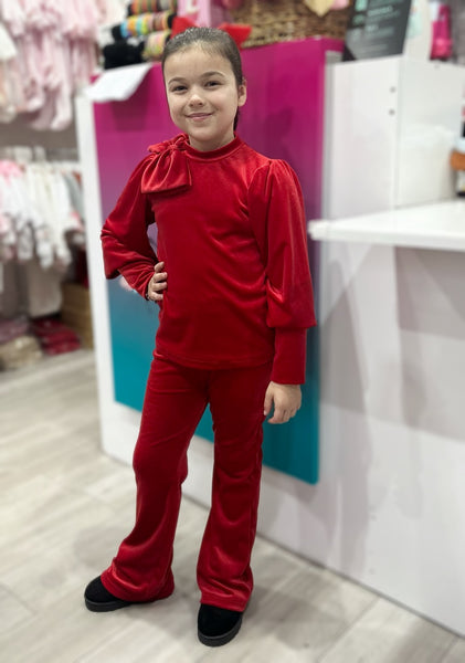 Red Cinzia Bow Tracksuit