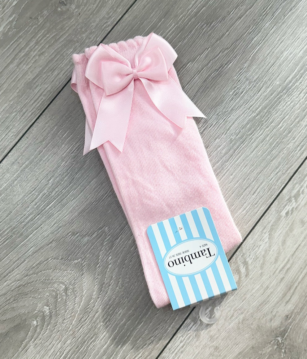 Pink Double Bow Knee Socks