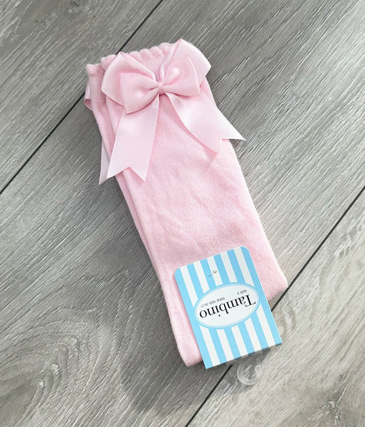 Pink Double Bow Knee Socks
