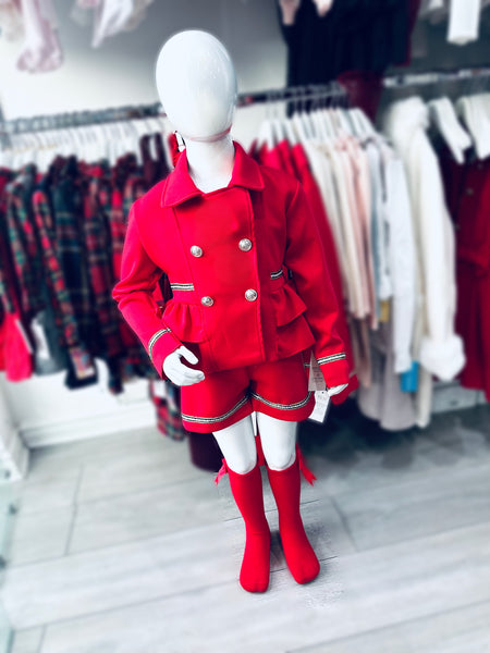 Red SAFIYAH Shorts Set