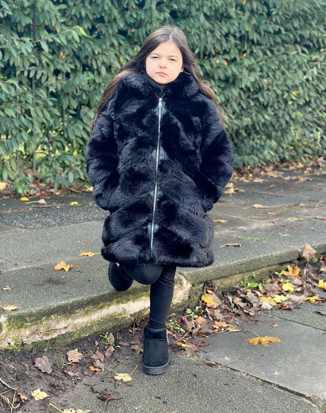 Black Ophelia Faux Fur Coat