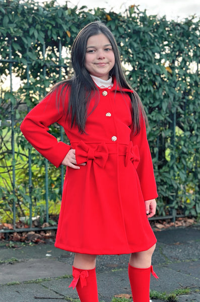 Red Brianna Bow Coat