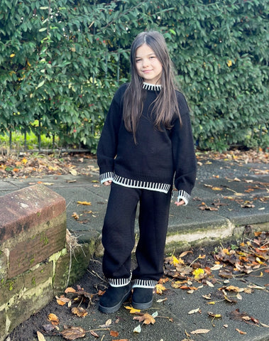 Girls Black Liora Pants Set