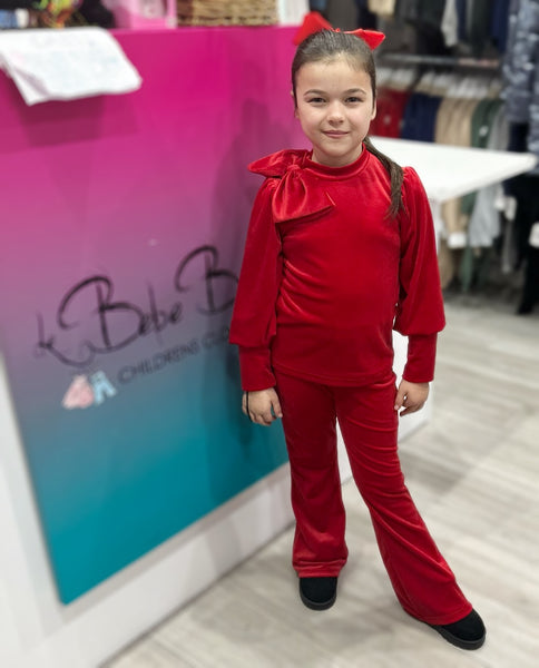 Red Cinzia Bow Tracksuit