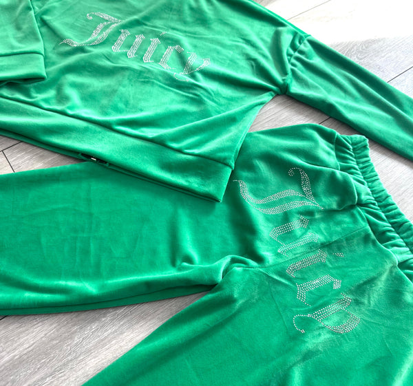 Green Juicy Studded Tracksuit