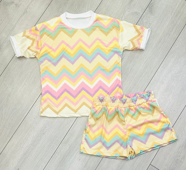 Yellow Jazlyn Shorts Set