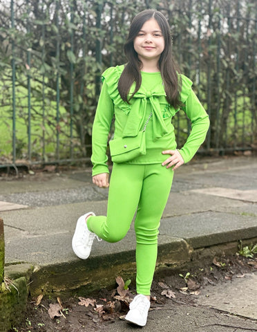 Green Valaya Leggings Set with Bag