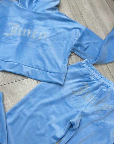 Teenage/Ladies Blue Juicy Studded Tracksuit