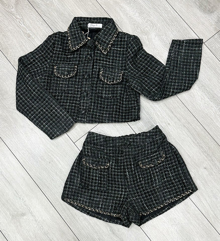 Black Elise Shorts Set