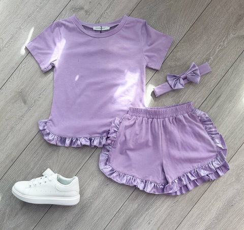 Lilac Cliona 3 Piece Shorts Set