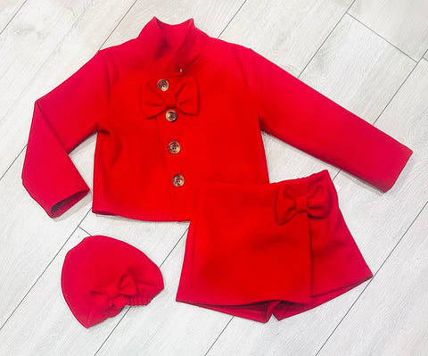 Red Luella 3 Piece Skort Set