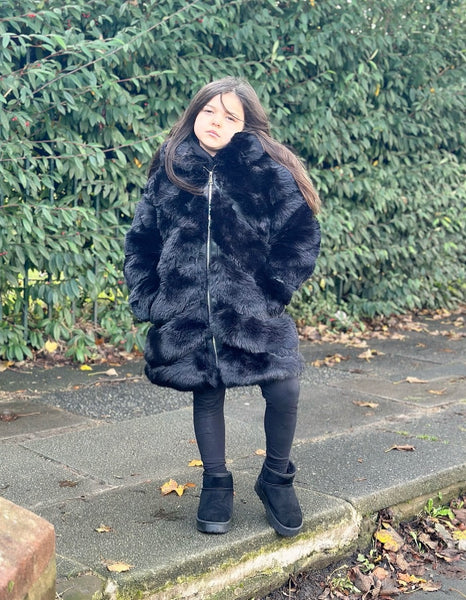 Black Ophelia Faux Fur Coat