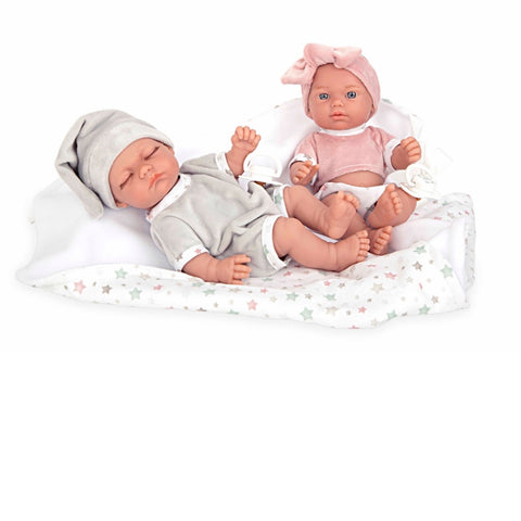 Arias Elegance 60757 Twin Spanish Twin Dolls With Blanket