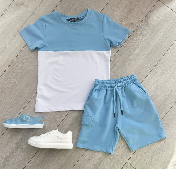 Blue Bower Shorts Set