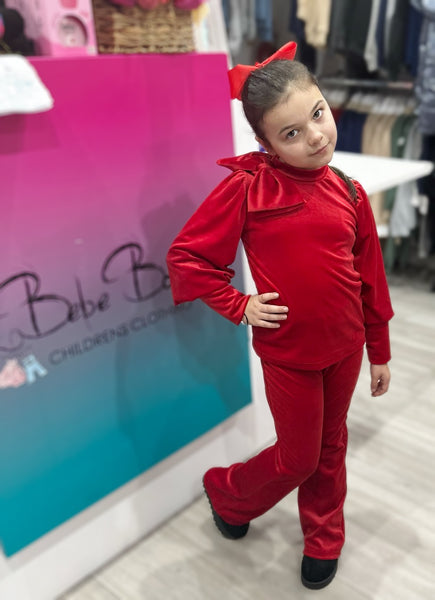Red Cinzia Bow Tracksuit