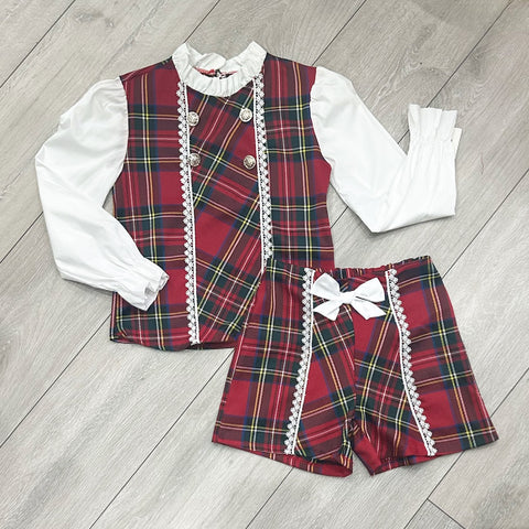 Red Mahika Shorts Set