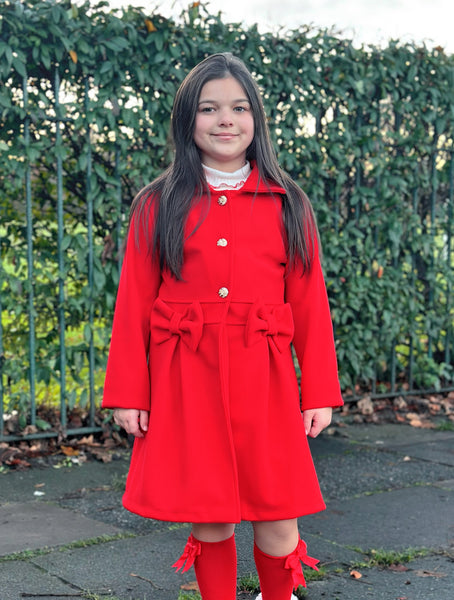 Red Brianna Bow Coat