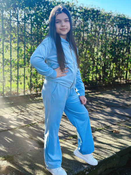 Blue Juicy Studded Flared Leg Tracksuit