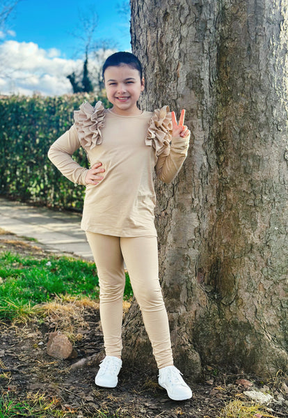 Beige Malani Leggings Set