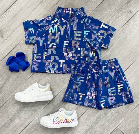 Blue Daleyza Shorts Set