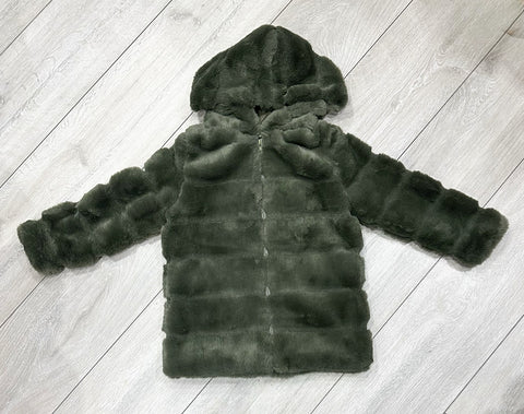 Khaki Kaleia Faux Fur Jacket NO EXCHANGE/NO RETURN