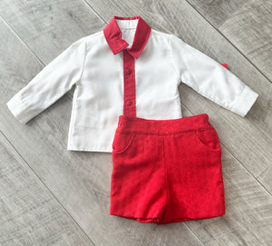 Red Avila Shorts & Shirt Set