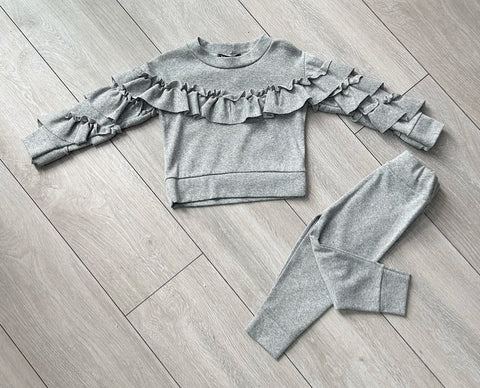 Grey Larissa Ruffle Tracksuit