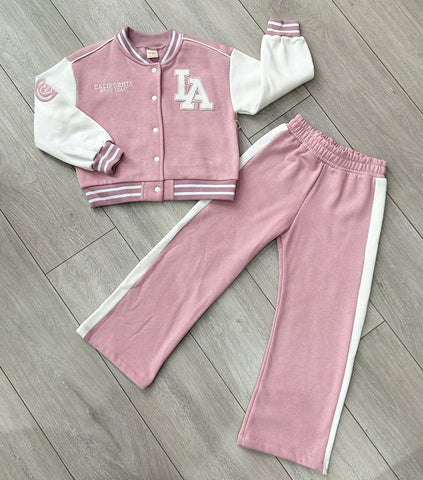 Pink Varsity Tracksuit