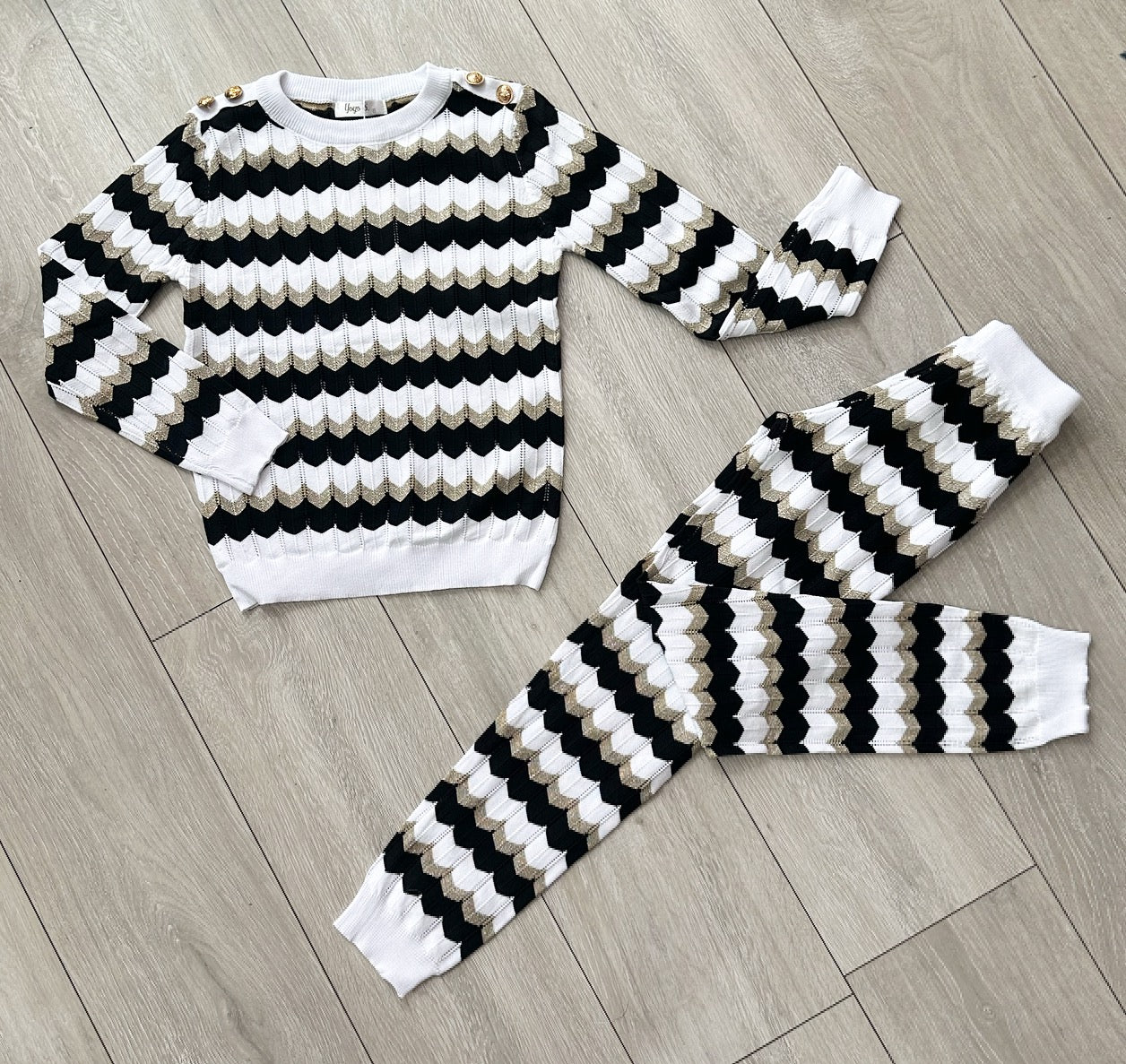 Black Ameya Knitted Pants Set