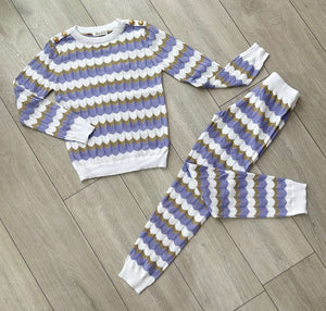 Lilac Ameya Knitted Pants Set