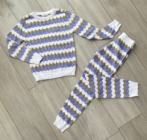 Lilac Ameya Knitted Pants Set