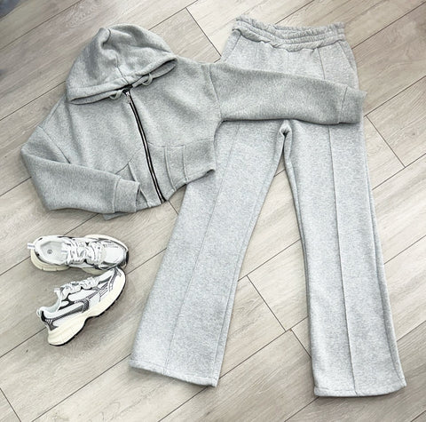 Teenage/Ladies Grey Brielle Corset Crop Style Tracksuit