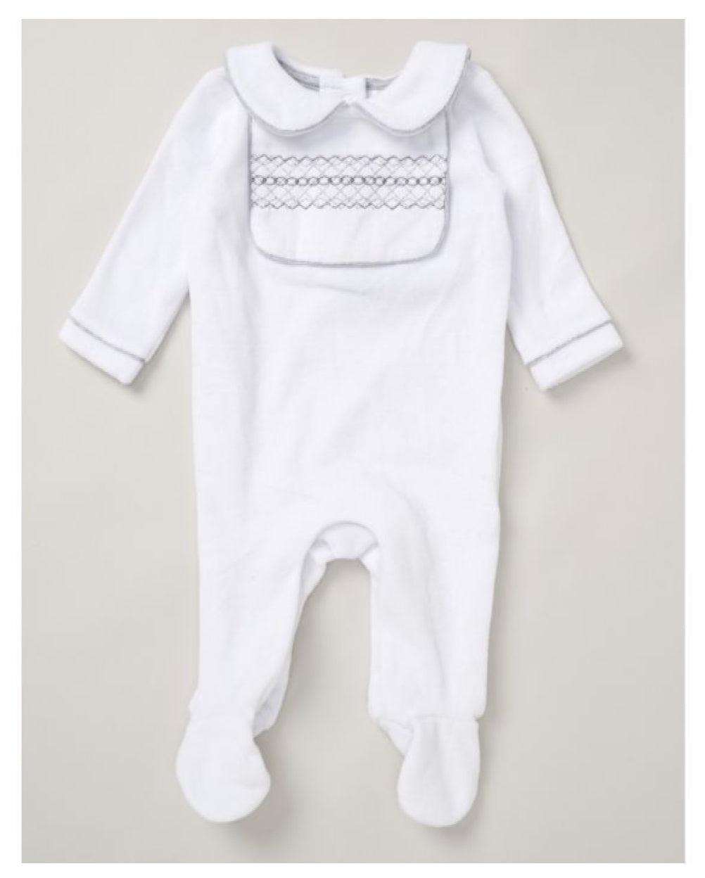 White/Grey Aldis Baby Grow