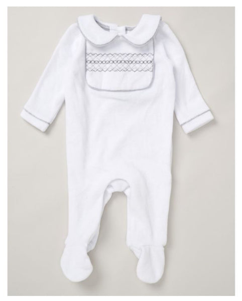 White/Grey Aldis Baby Grow