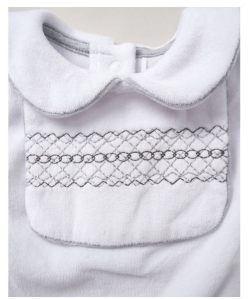 White/Grey Aldis Baby Grow