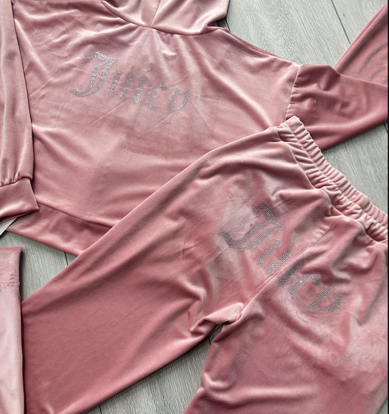 Teenage/Ladies Pink Juicy Studded Tracksuit