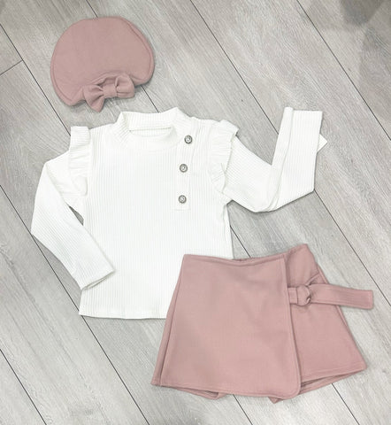 Pink Elettra 3 Piece Skort Set