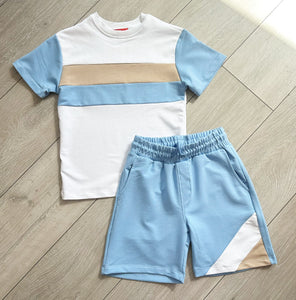 Blue Grayson Shorts Set