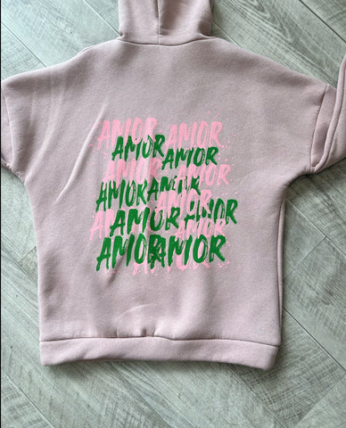 Teenage/Ladies Pink Amor Hoodie