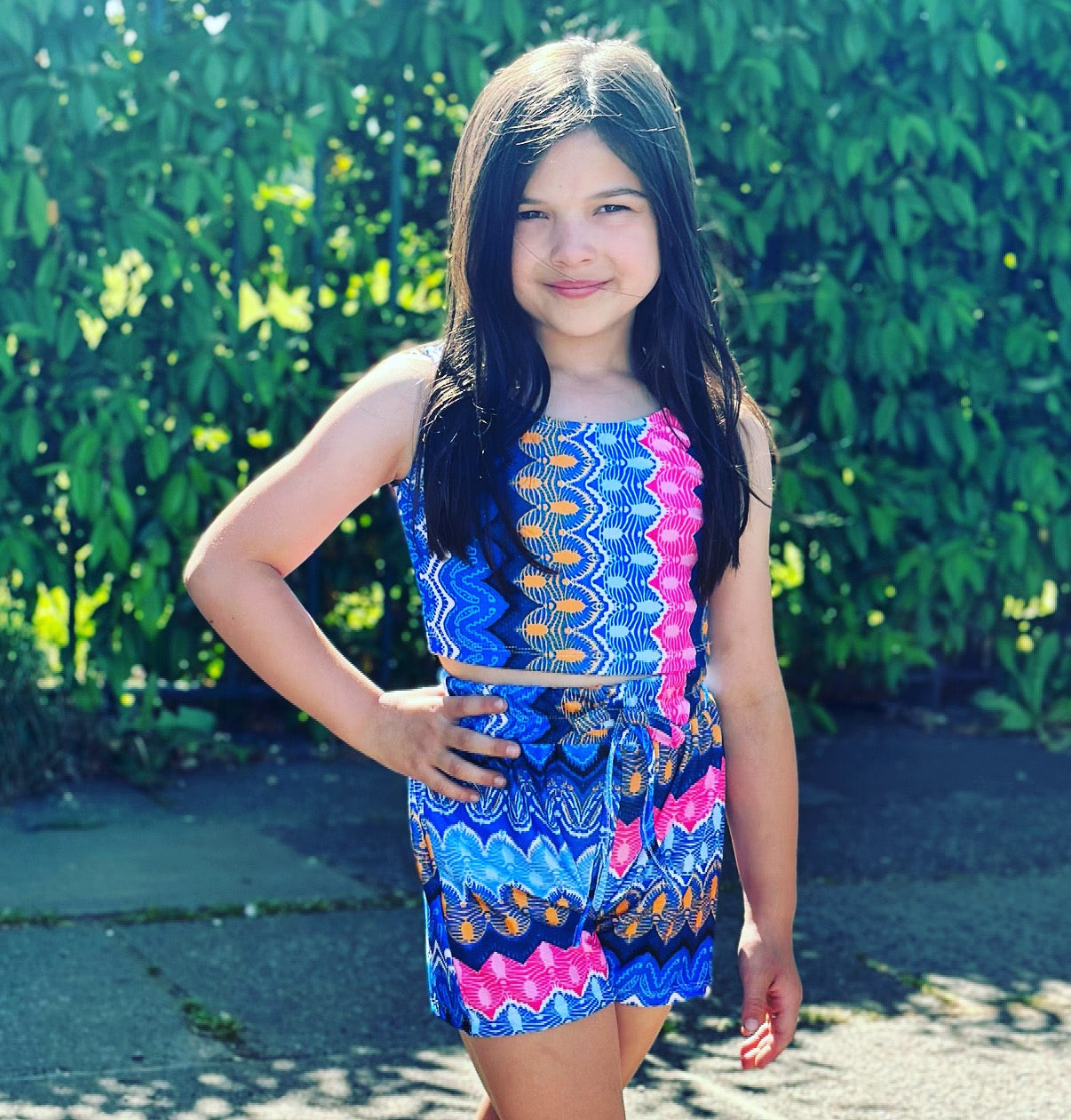 Blue Koami Shorts Set