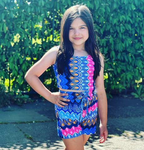 Blue Koami Shorts Set