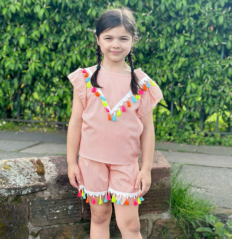 Orange Marciana Shorts Set