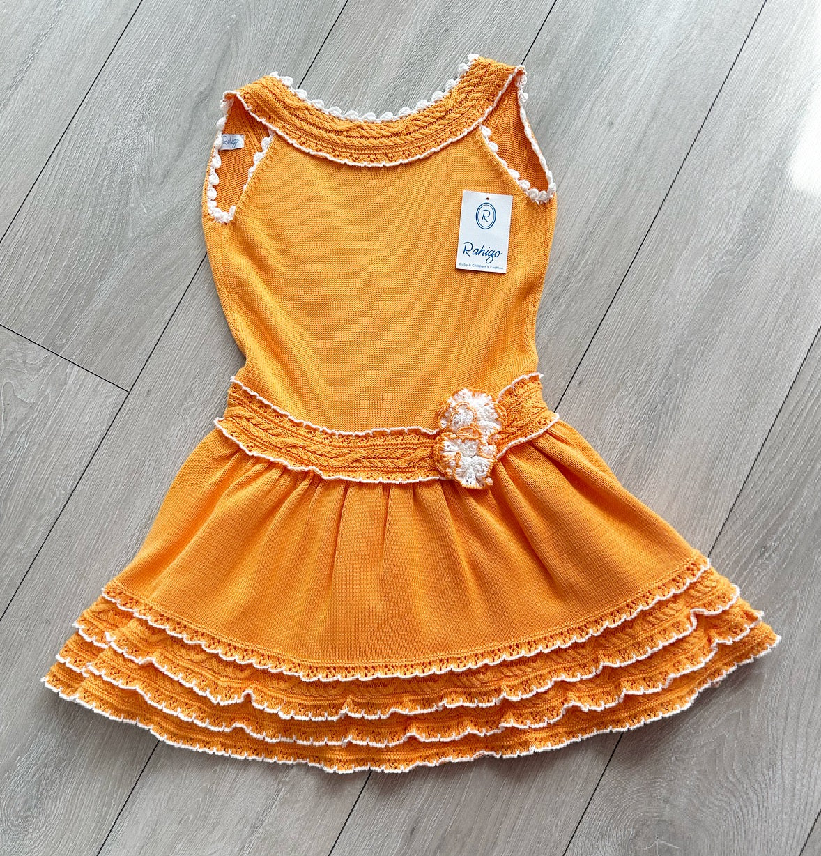 Rahigo Orange Knitted Dropwaist Dress