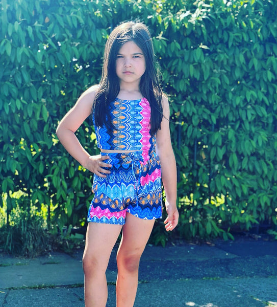 Blue Koami Shorts Set