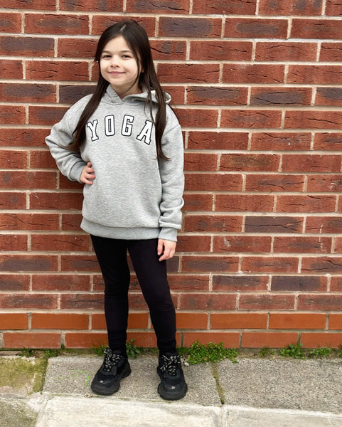 Grey Yoga Hoodie & Leggings Set