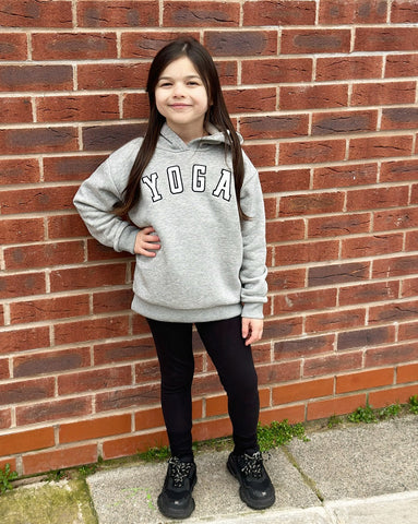 Grey Yoga Hoodie & Leggings Set