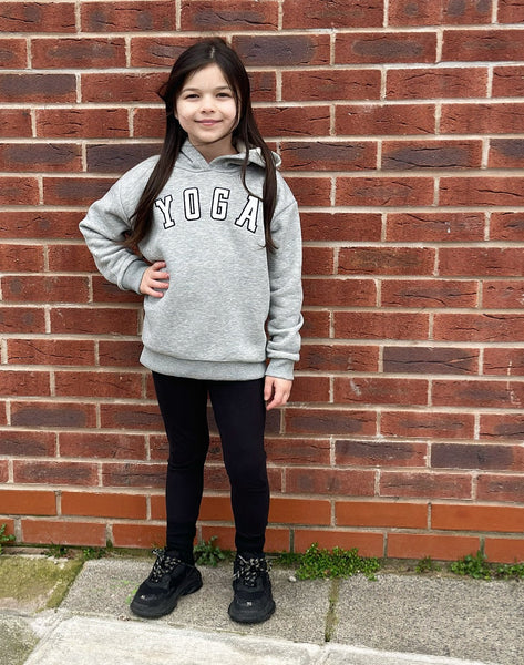 Grey Yoga Hoodie & Leggings Set